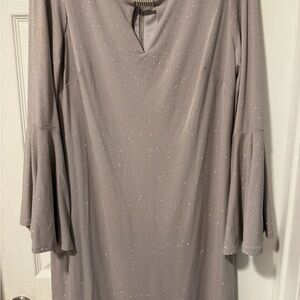 Eliza J Sparkling Gray Long Sleeve Dress